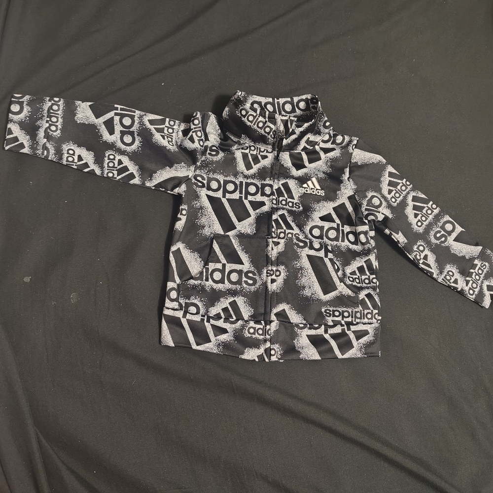 Adidas Black and White Logo Jacket
